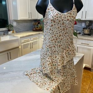 Romantic spaghetti strap modest dress